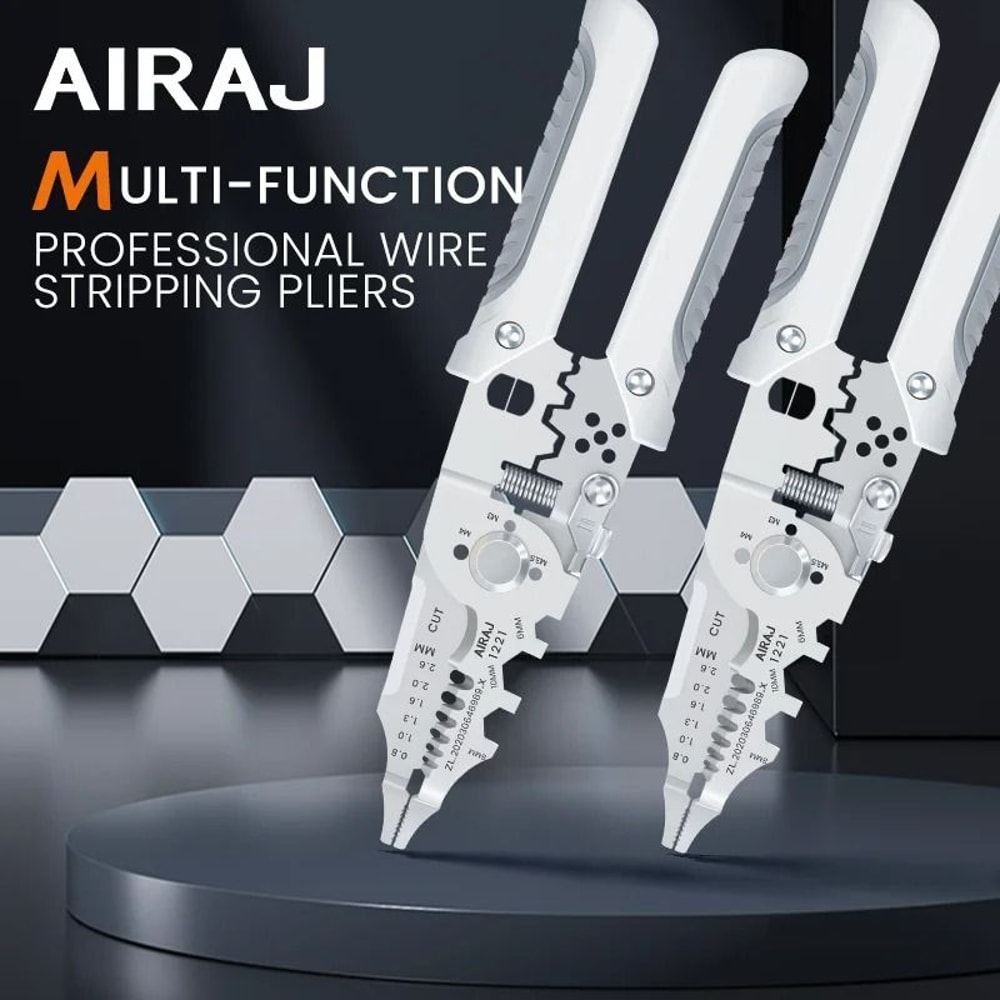 AIRAJ 7 Inch Multifunctional Wire Stripper Pliers Crimping And Cutting Electrician Tool 9