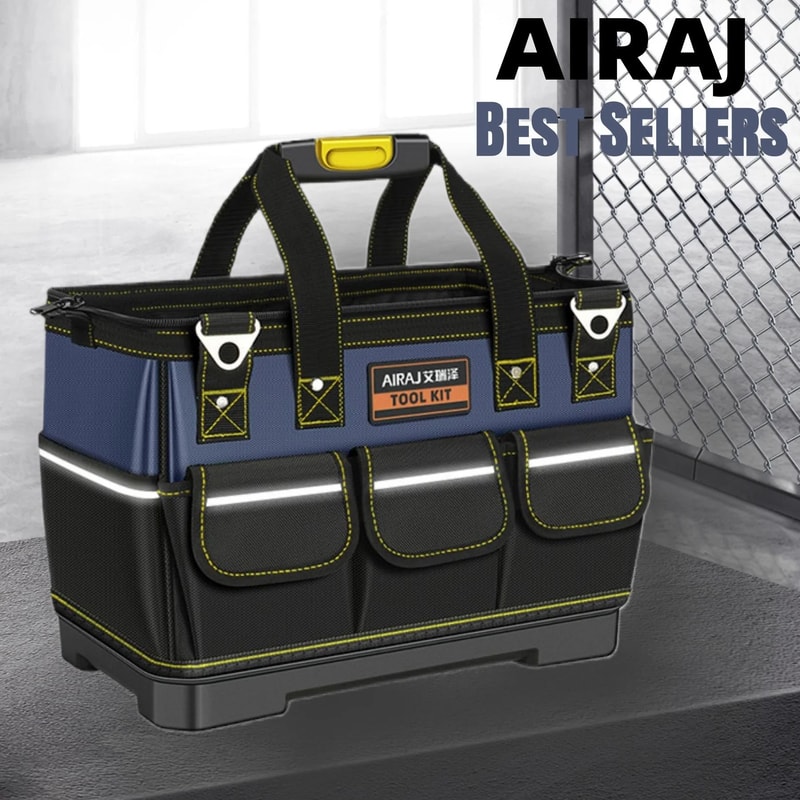AIRAJ Professional Electrician Tool Bag Heavy Duty Instrument Work Organizer With Belt 10