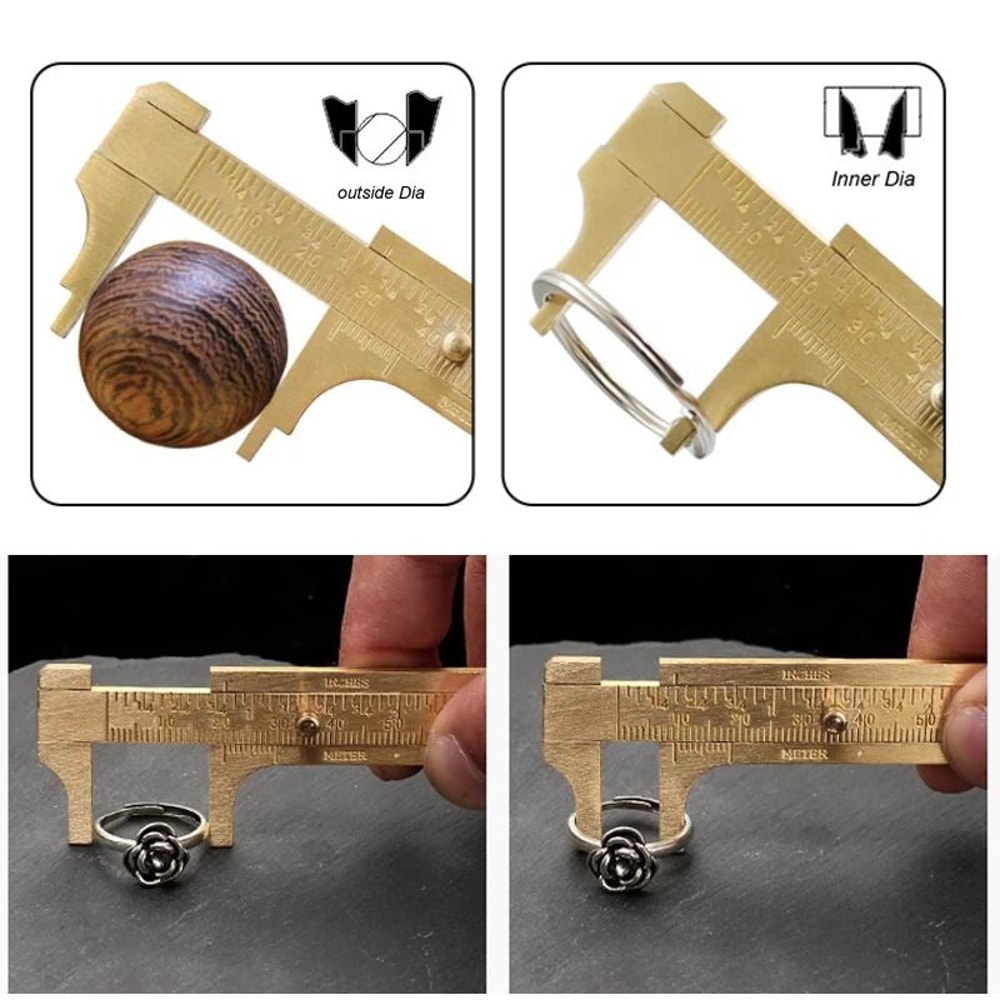 Mini Brass Vernier Caliper Metric And Imperial Measuring Tool For Crafts And DIY 4