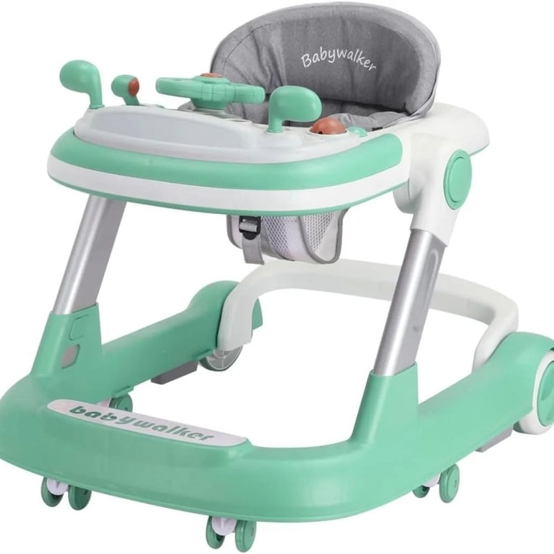 2 In 1 Baby Walker Push Walker With Removable Feeding Tray And Music Tray Foldable Design 2