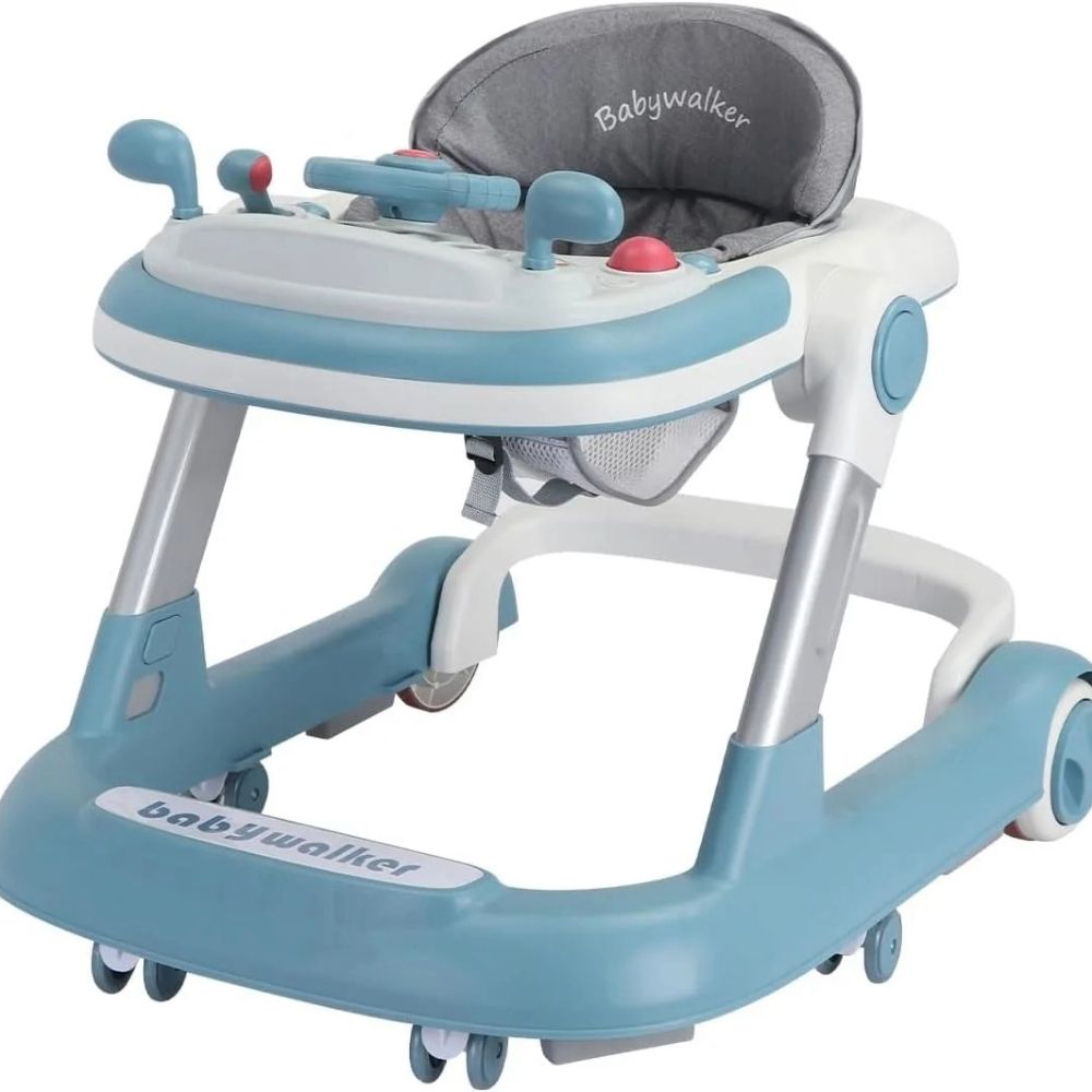2 In 1 Baby Walker Push Walker With Removable Feeding Tray And Music Tray Foldable Design 3