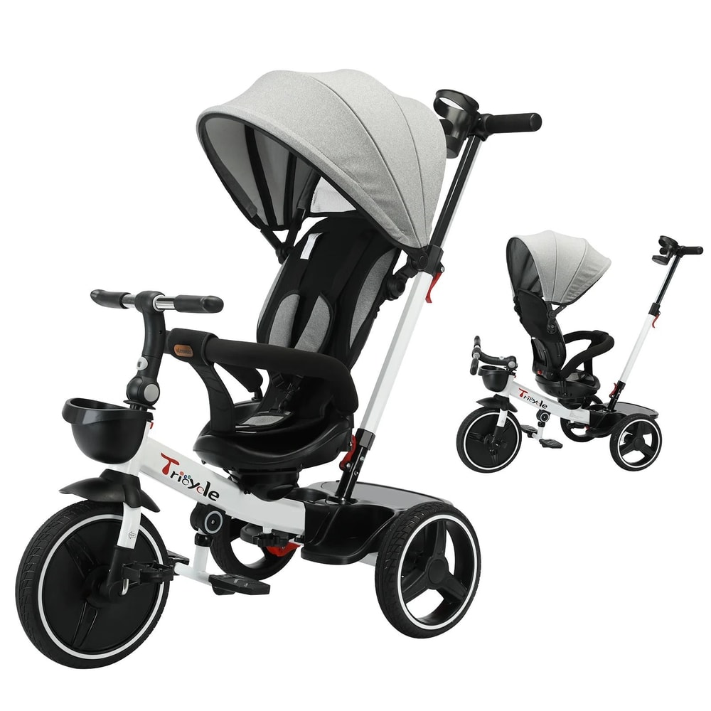 Ubravoo 5 In 1 Baby Stroller Tricycle Adjustable Canopy Convertible Ride On Bike 8