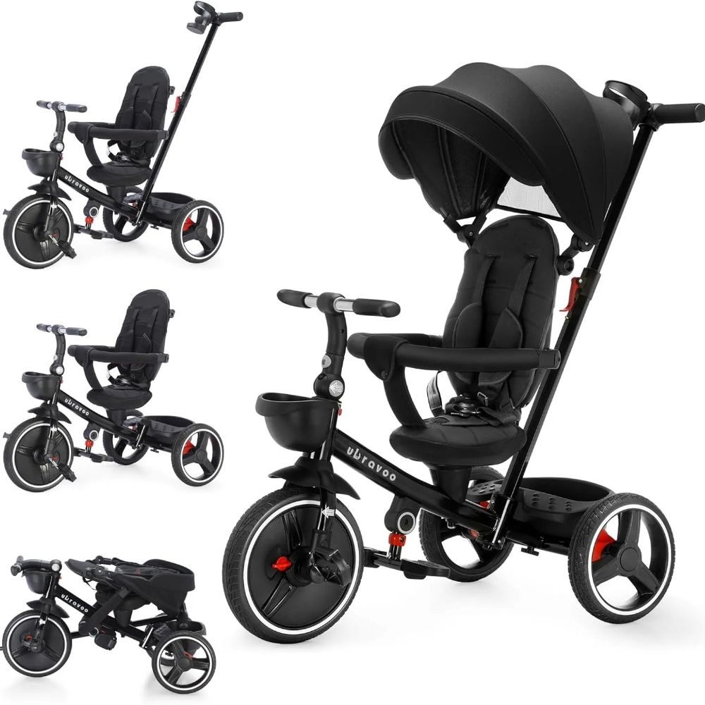 Ubravoo 5 In 1 Baby Stroller Tricycle Adjustable Canopy Convertible Ride On Bike 2