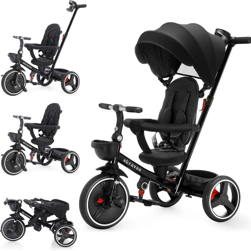 Ubravoo 5 In 1 Baby Stroller Tricycle Adjustable Canopy Convertible Ride On Bike 2