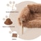 Large Raised Cat Bed Plush Sofa With Wooden Legs Soft Indoor Cat Couch 2