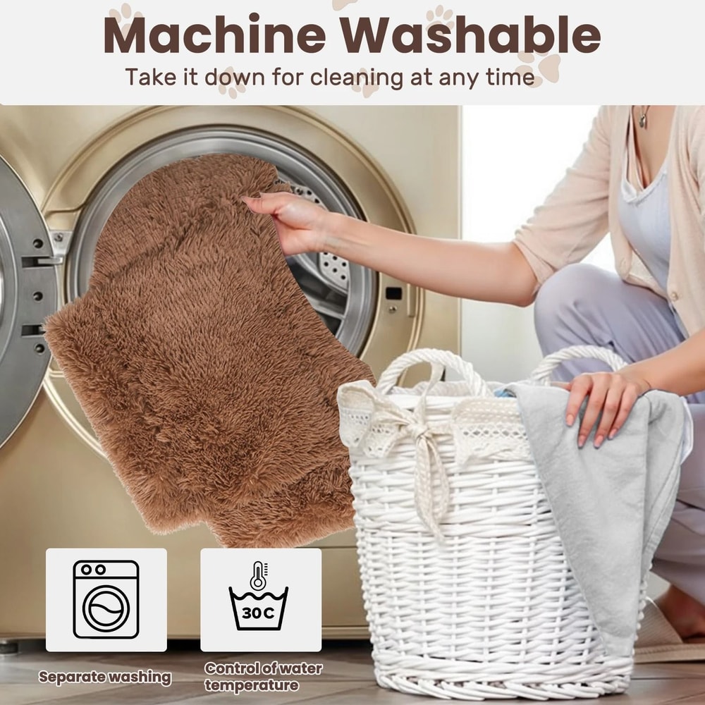 Large Raised Cat Bed Plush Sofa With Wooden Legs Soft Indoor Cat Couch 3