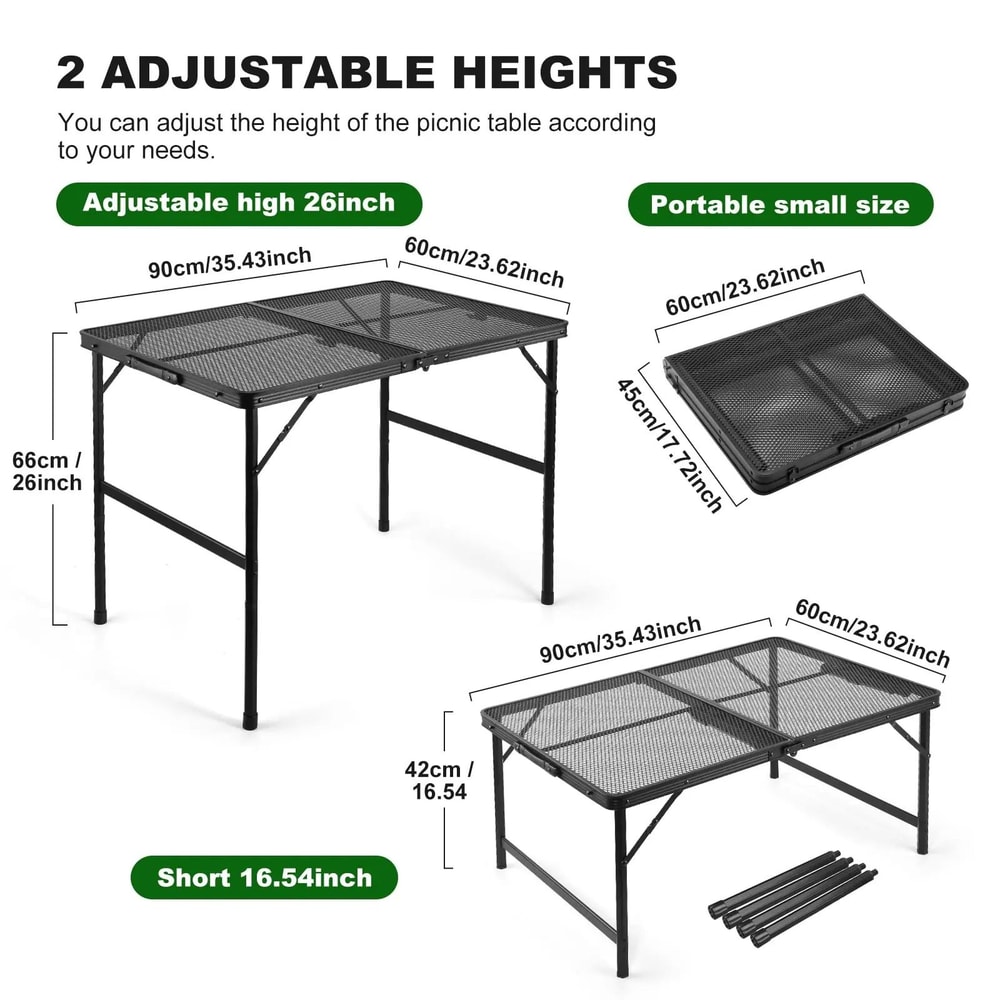 Portable Outdoor Grill Table Lightweight Folding Aluminum Camping BBQ Table 7
