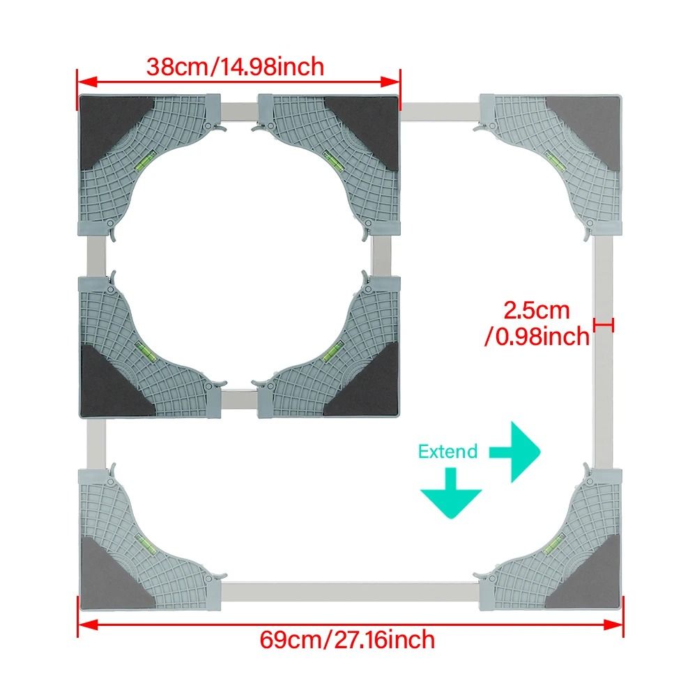 Adjustable Washing Machine Base Stand Stainless Steel Bracket For Washer And Refrigerator 1