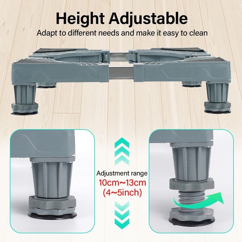 Adjustable Washing Machine Base Stand Stainless Steel Bracket For Washer And Refrigerator 3