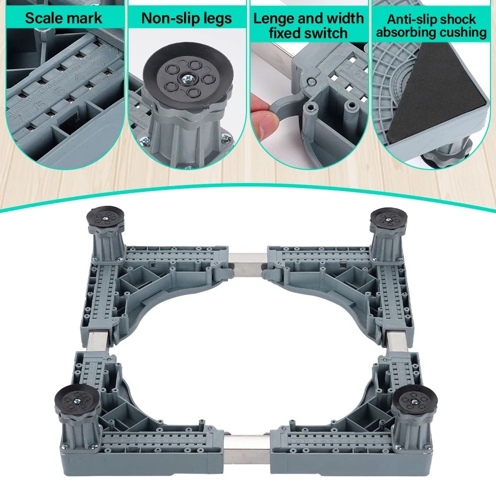 Adjustable Washing Machine Base Stand Stainless Steel Bracket For Washer And Refrigerator 6