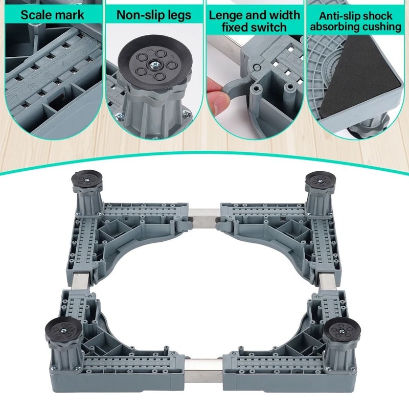 Adjustable Washing Machine Base Stand Stainless Steel Bracket For Washer And Refrigerator 6