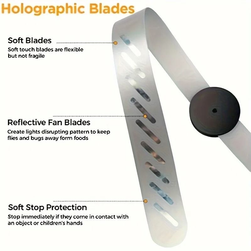 Portable Fly Repelling Fan Chemical Free Insect Repellent With Reflective Blades 1