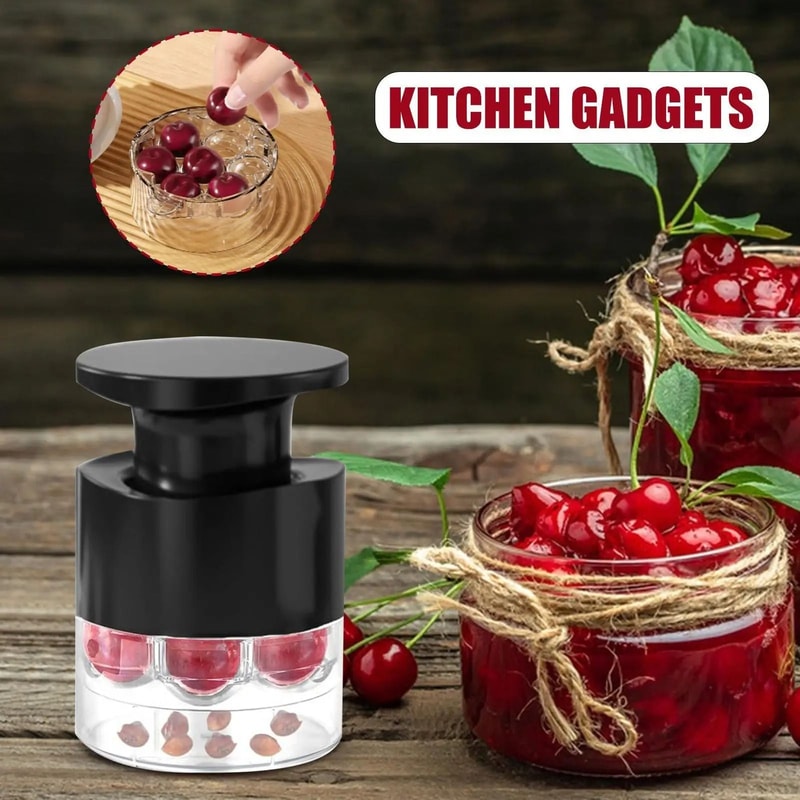 Easy Press Cherry Pitter Tool With 7 Hole Fruit Corer 4