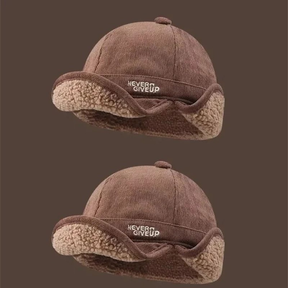 Winter Windproof Fleece Lined Ear Protection Cycling Hat For Cold Weather 10