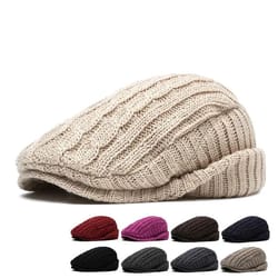 autumn winter cotton newsboy cap flat peaked beret for men and women