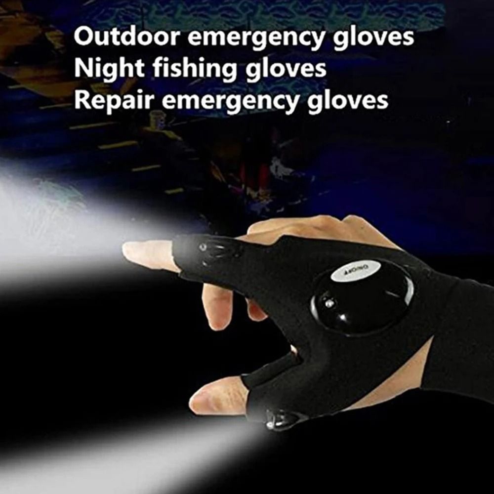 LED Fingerless Lighting Gloves For Outdoor Running And Camping 4