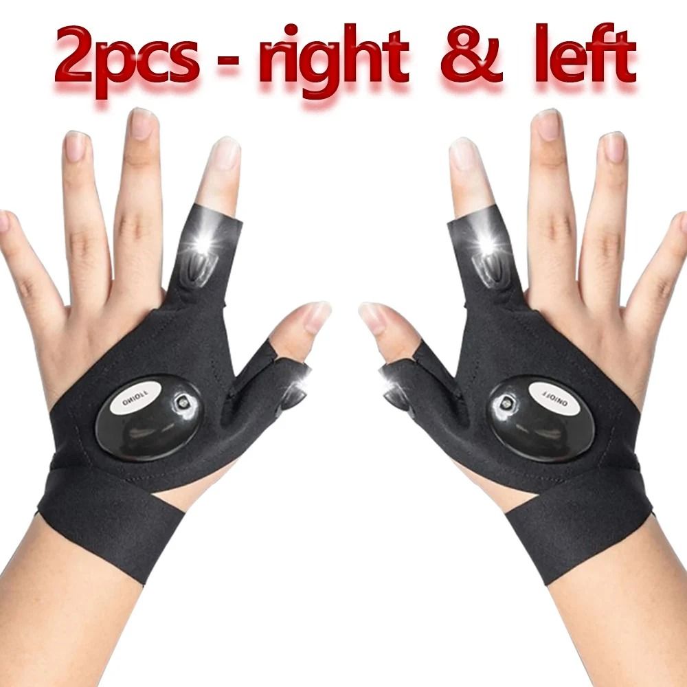 LED Fingerless Lighting Gloves For Outdoor Running And Camping 7