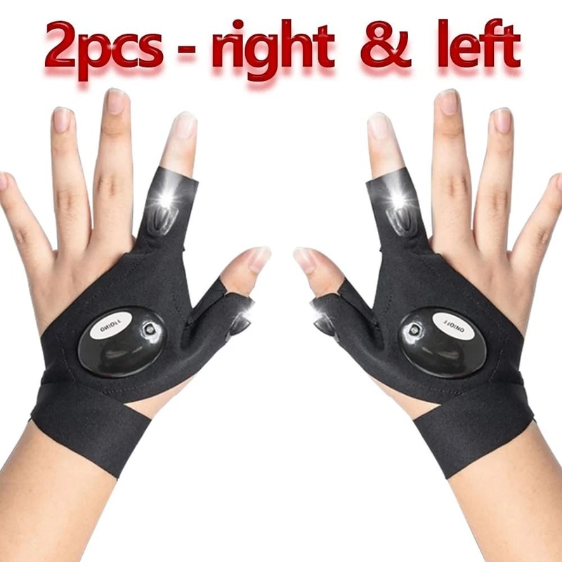 LED Fingerless Lighting Gloves For Outdoor Running And Camping 7