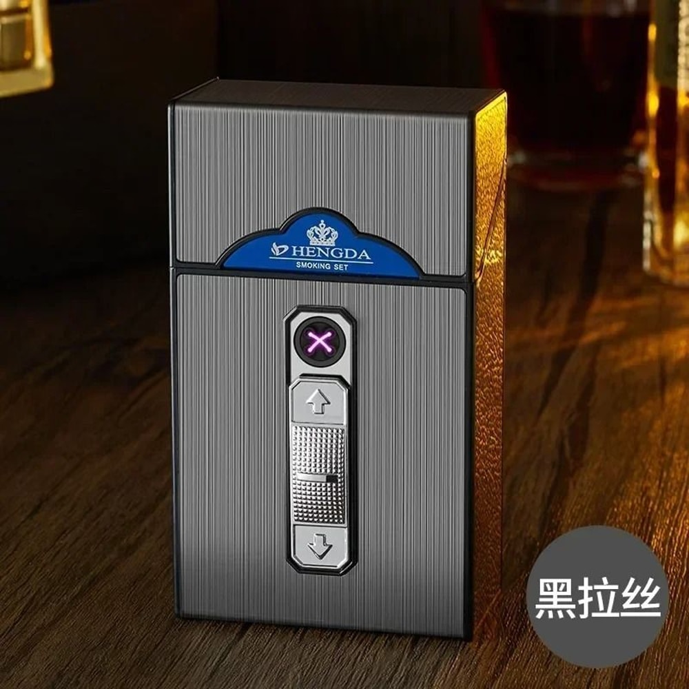USB Rechargeable Electric Arc Lighter Waterproof Cigarette Case For Outdoor Use 4