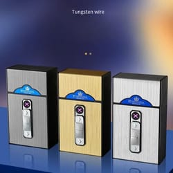 usb rechargeable electric arc lighter waterproof cigarette case for outdoor use