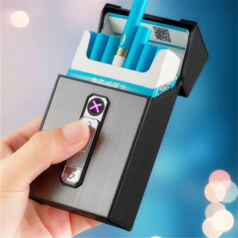 USB Rechargeable Electric Arc Lighter Waterproof Cigarette Case For Outdoor Use 7