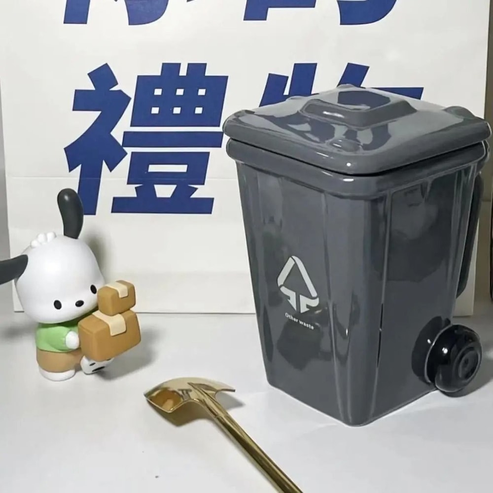 Funny Trash Can Ceramic Mug Cute Kawaii Coffee Cup For Home And Office 7