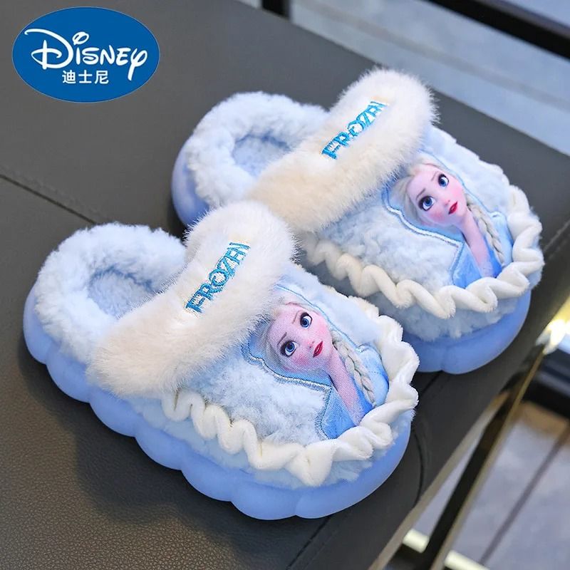 Warm Kids Winter Slippers Cartoon Cotton Non Slip Indoor Shoes 2