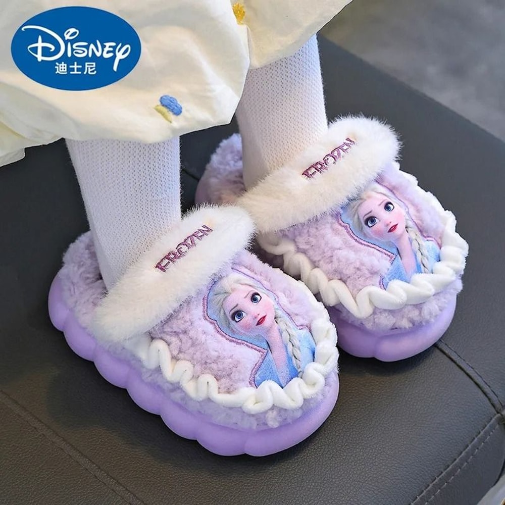 Warm Kids Winter Slippers Cartoon Cotton Non Slip Indoor Shoes 5