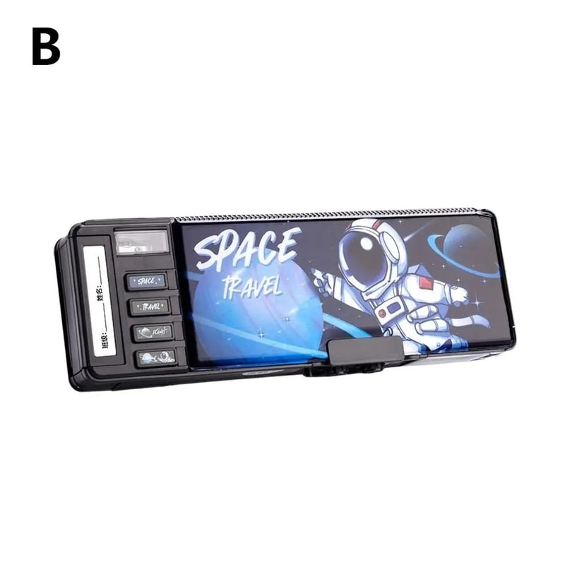 Password Lock Pencil Box Double Layer Stationery Storage Case For Students 2