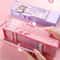 Password Lock Pencil Box Double Layer Stationery Storage Case For Students 5