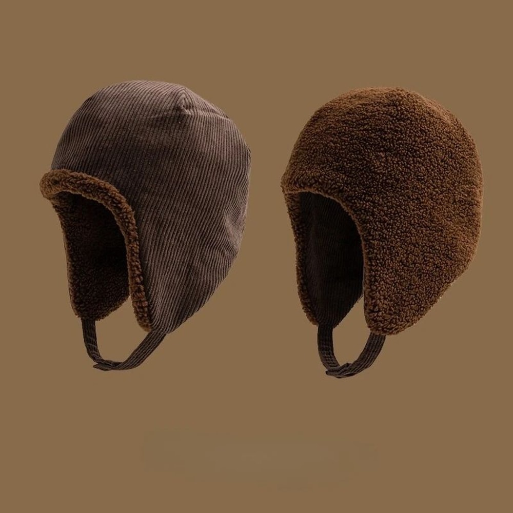 Reversible Wool Winter Hat Windproof Warm Unisex Outdoor Beanie 1