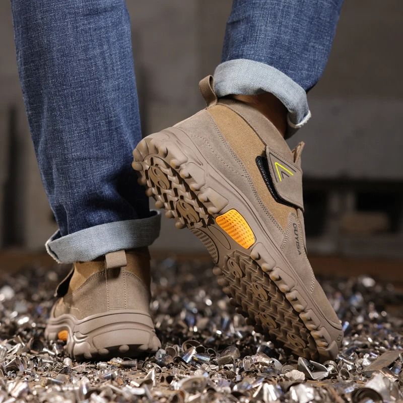 Cow Suede Welding Safety Shoes Anti Puncture Industrial Work Shoes 4