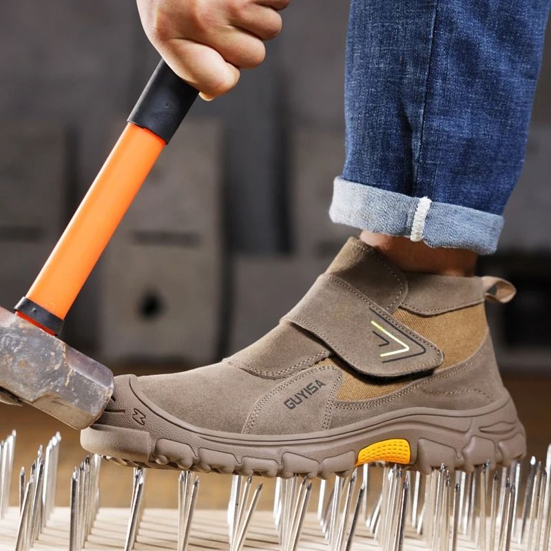Cow Suede Welding Safety Shoes Anti Puncture Industrial Work Shoes 5