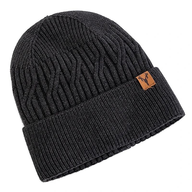 Unisex Plush Lined Winter Beanie Knitted Warm Hat For Outdoor Use 10