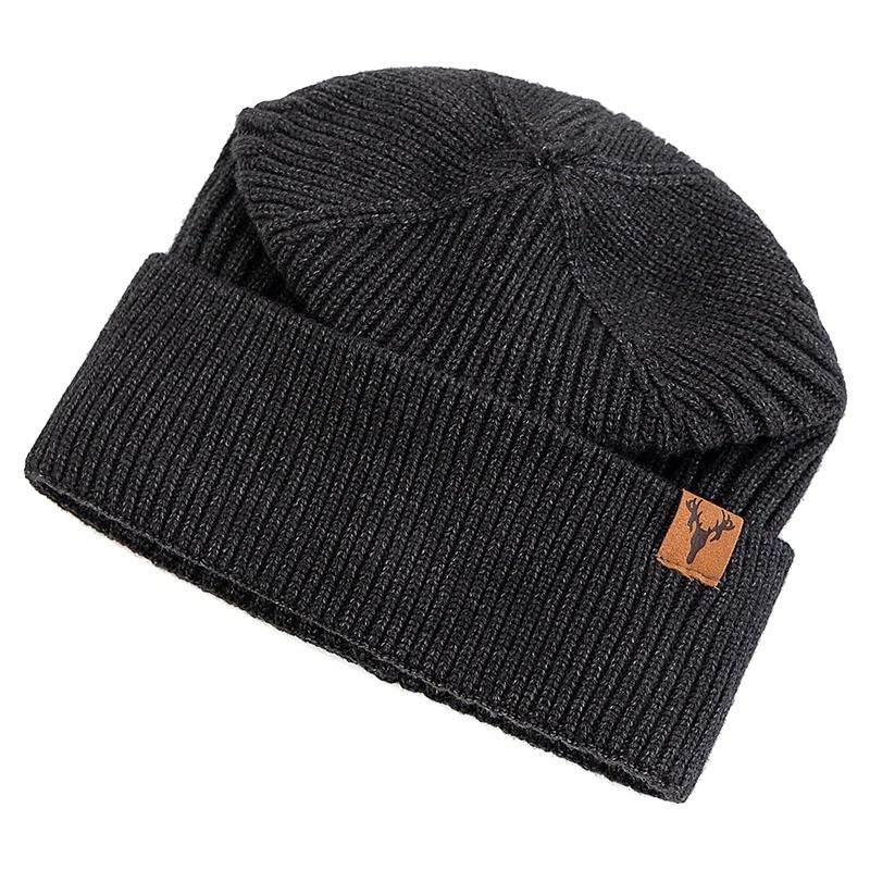 Unisex Plush Lined Winter Beanie Knitted Warm Hat For Outdoor Use 6