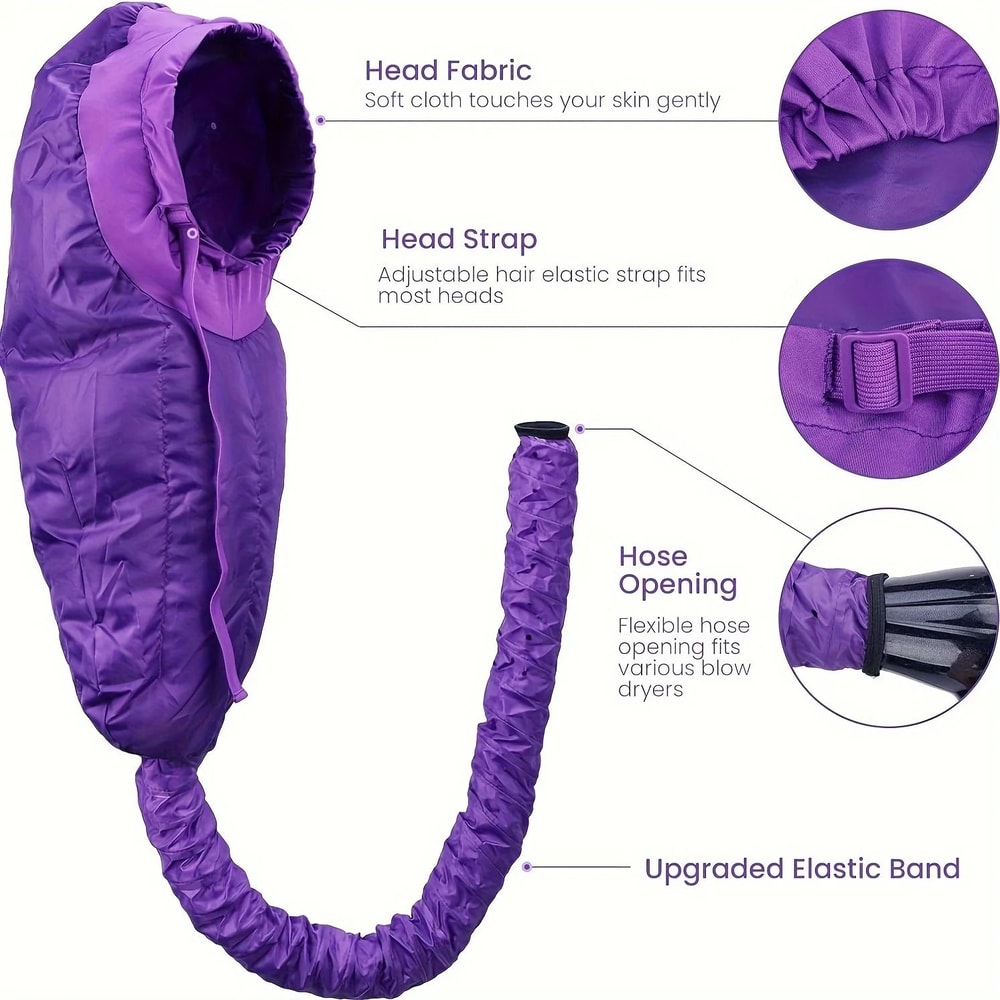 Adjustable Hair Dryer Bonnet Hooded Deep Conditioning Cap For Curly Hair 10