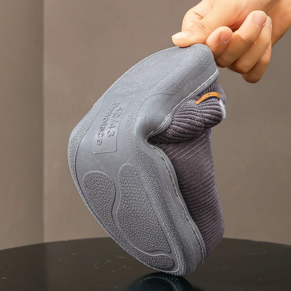 Mens Warm Slippers Memory Foam Non Slip Corduroy House Shoes 4