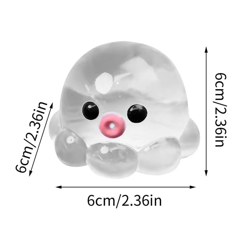 Clear Octopus Squeeze Fidget Toy Sensory Stress Relief Pinch Toy 1