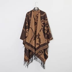 luxury jacquard cashmere shawl unisex winter poncho cape