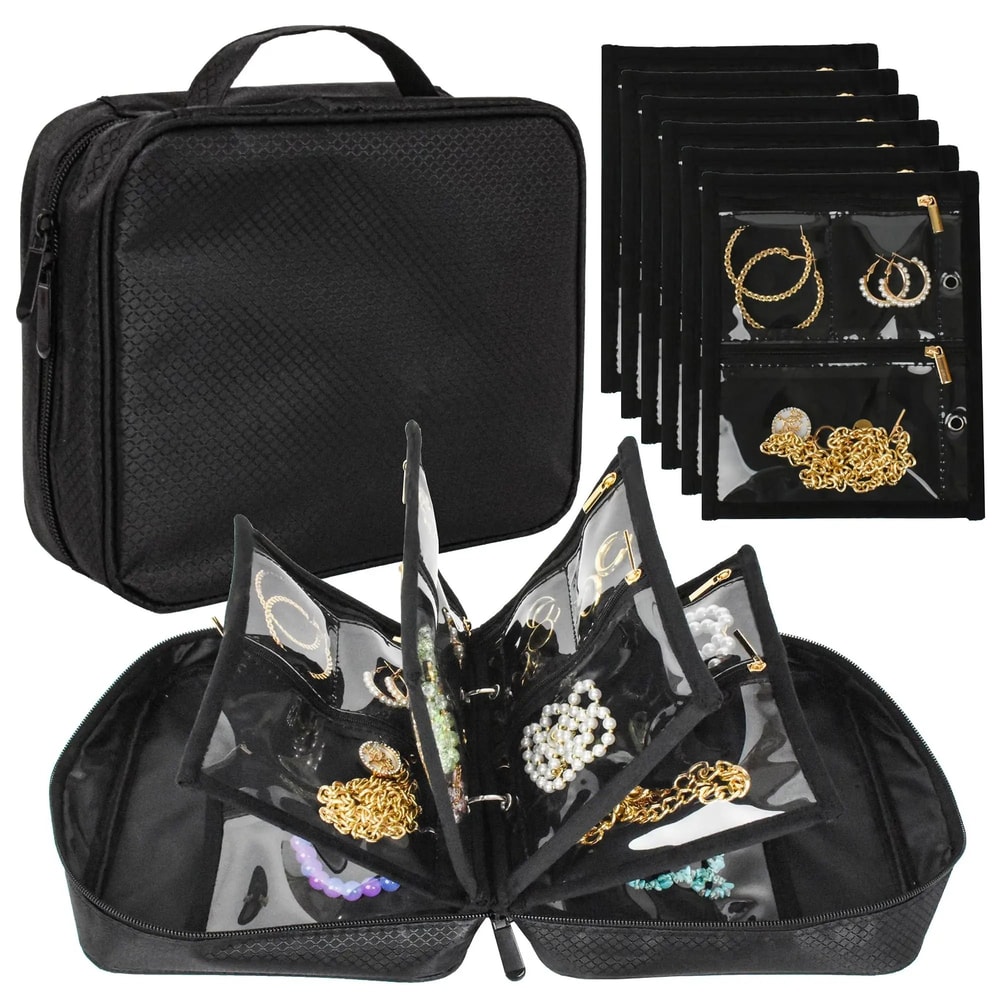 Travel Jewelry Organizer Book Compact Jewelry Storage Case 1