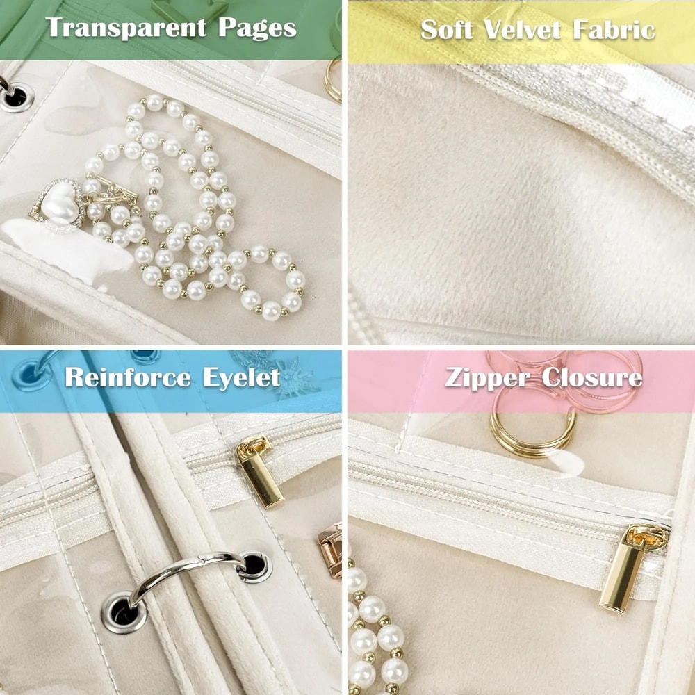 Travel Jewelry Organizer Book Compact Jewelry Storage Case 3