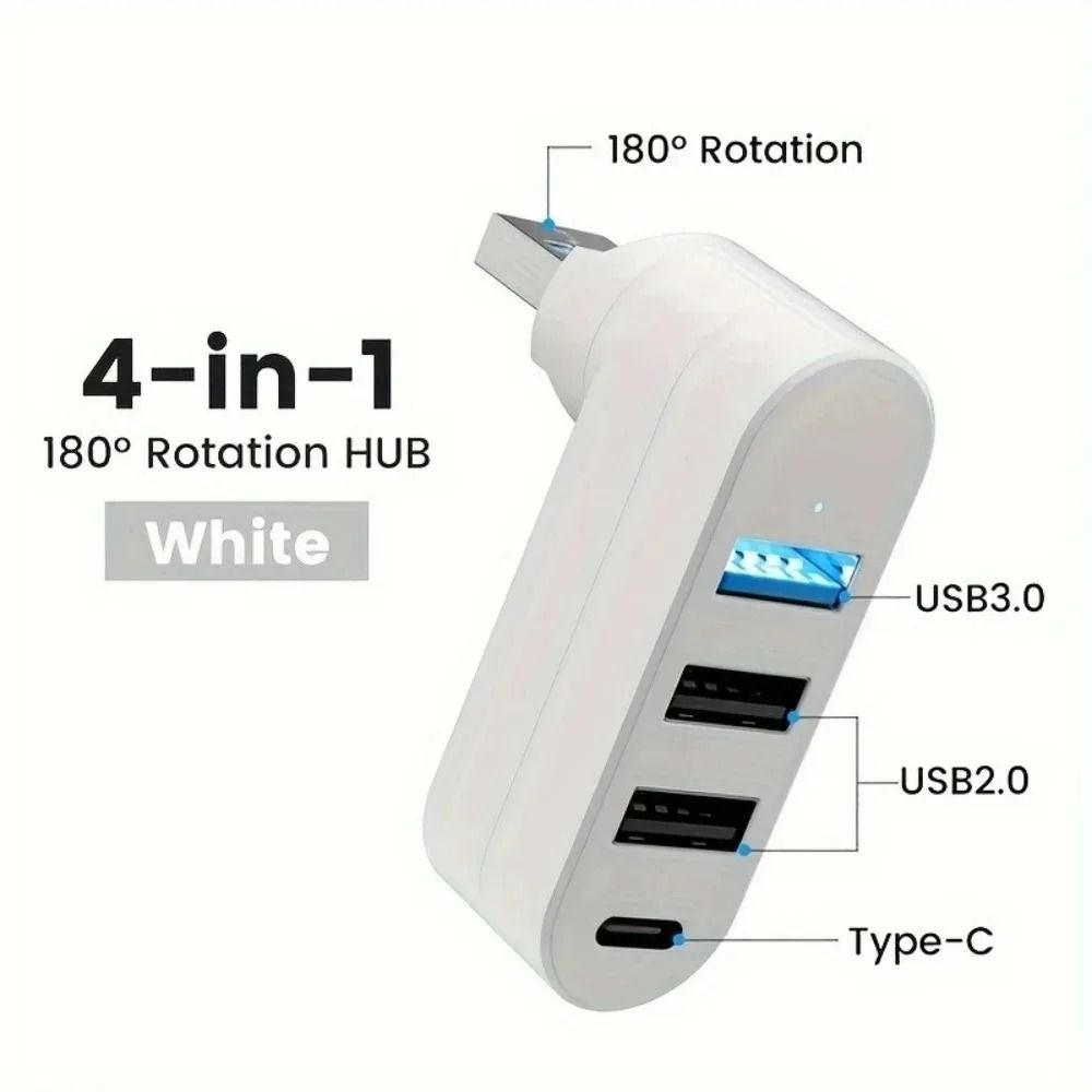 4 In 1 USB C Hub Rotating USB 30 Multi Port Splitter 1