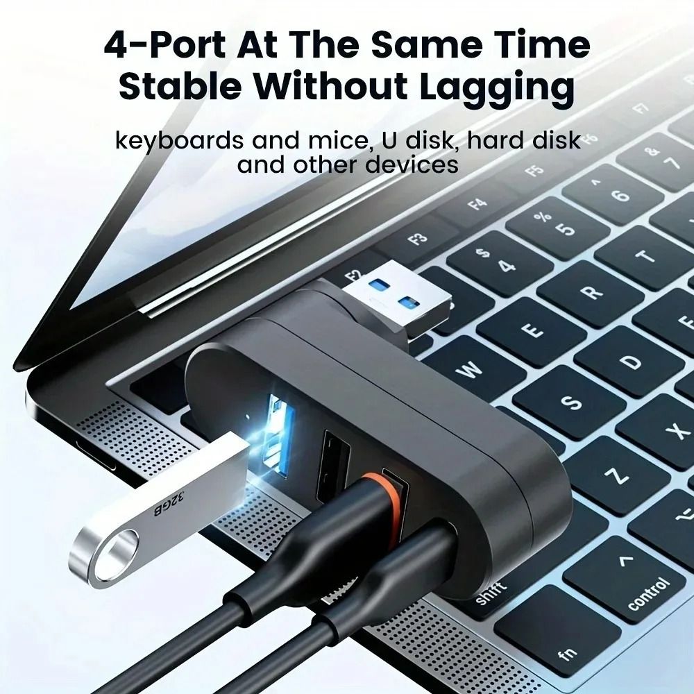 4 In 1 USB C Hub Rotating USB 30 Multi Port Splitter 6