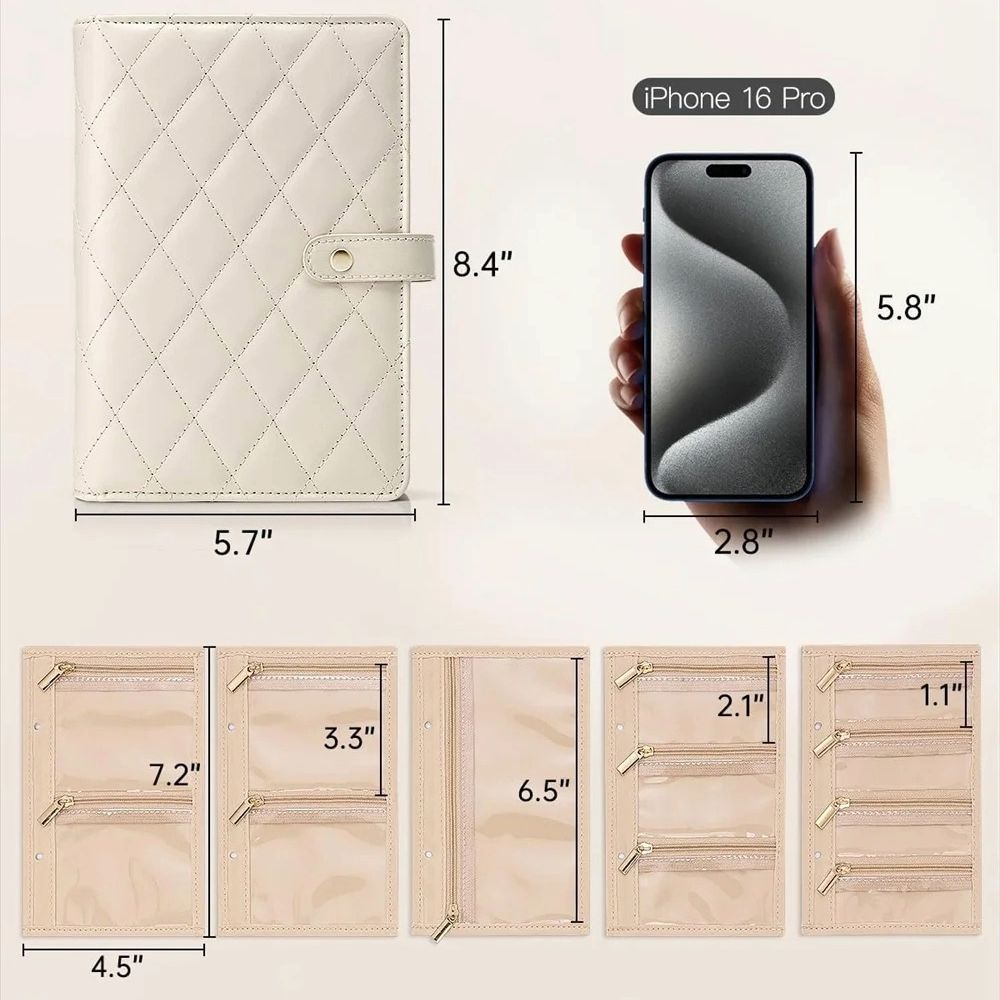 Travel Jewelry Organizer Book Compact Ring Binder Storage Case 6