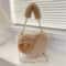 Faux Fur Heart Shaped Plush Shoulder Bag Womens Chain Purse 4