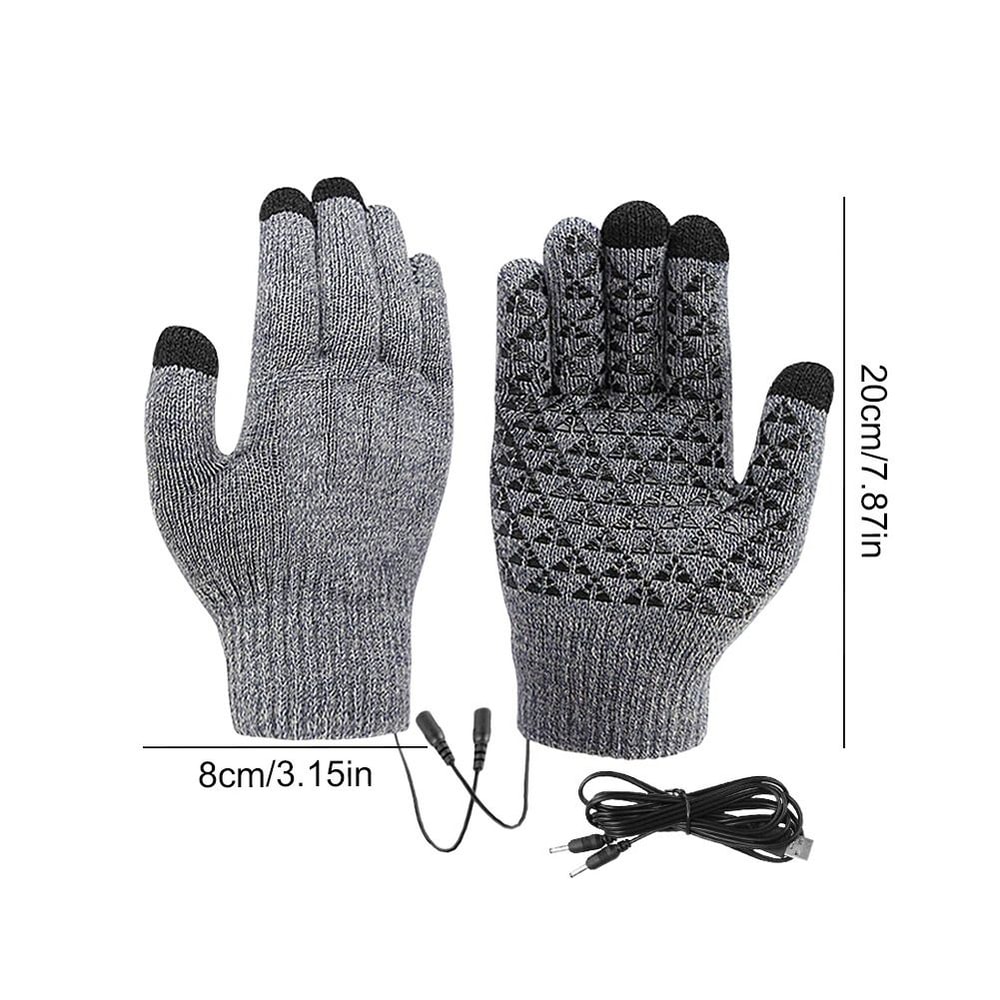 ThermaKnit USB Heated Gloves Full Finger Touch Screen Winter Gloves 2