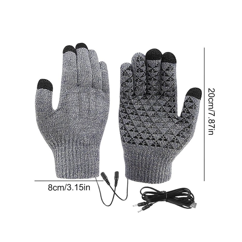 ThermaKnit USB Heated Gloves Full Finger Touch Screen Winter Gloves 2