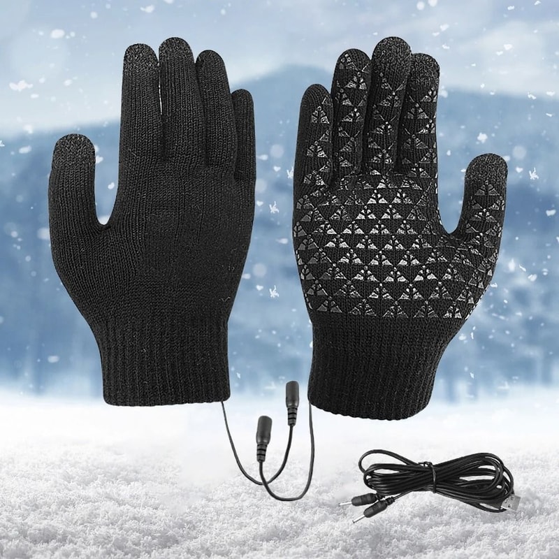 ThermaKnit USB Heated Gloves Full Finger Touch Screen Winter Gloves 0
