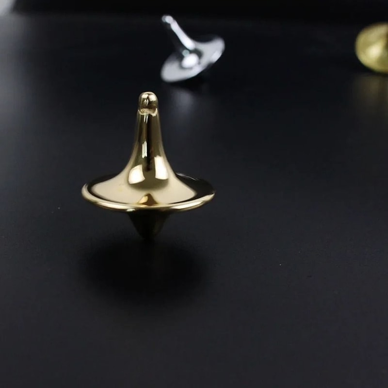 Silver Precision Metal Spinning Top Movie Totem Style Desk Toy 4