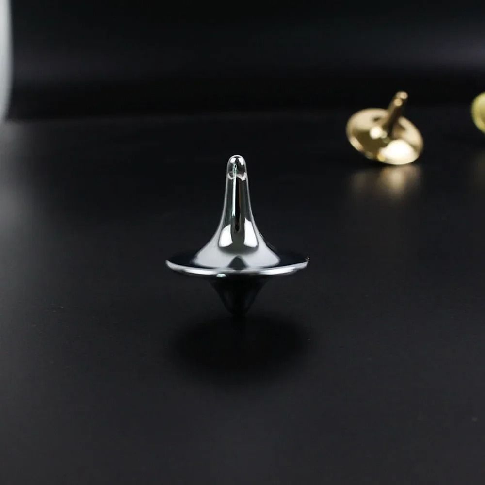 Silver Precision Metal Spinning Top Movie Totem Style Desk Toy 5